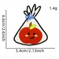 Écusson brodé pomme rouge dans un sac transparent avec nœud bleu pour la décoration - Style 1