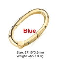 Gold oval screw clasp with blue gemstones for DIY necklaces, size 27x15x3.6mm - Style 48 (Gold with Blue Zircon Clasp 27x15mm)