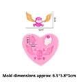Pink heart-shaped silicone mold featuring winged skulls for fondant and DIY resin crafts - 2# Heart Skull / Pink