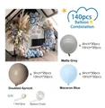 Kit arche de ballons vert avocat Morandi avec touches gris mat et bleu macaron - Type D-Gris/Bleu/Abricot Chaîne de Ballons Morandi