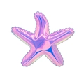 Glittering iridescent purple pink starfish hair clip with shiny laser metallic finish - Purple Leather