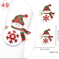 Christmas snowman napkin ring in red and white enamel metal with size dimensions - Snowman Style 49