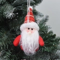 Plüsch Weihnachtsmann Anhänger mit roter Strickmütze und Bart am Weihnachtsbaumzweig - Rot Weißer Weihnachtsmann (18CM)