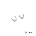 Bright silver 3x7mm stainless steel jewelry cord end caps for DIY jewelry making - Pinch Bail 3x7mm Steel Color