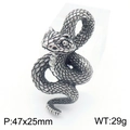 Ciondolo serpente punk in acciaio inossidabile con trama a scaglie e dettagli - Stile Grande (KP130519-TGX)