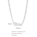 Silver 316 stainless steel Aries zodiac necklace with old English font pendant - Aries / Steel