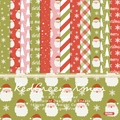 Christmas theme scrapbook paper pad with 12 holiday designs for DIY crafts 6x6 inch - R2565 24 Sheets