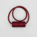 Dark red magnetic curtain tieback featuring a woven rope and cylindrical buckle - Wine Red
