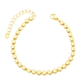 Elegant gold tennis bracelet with clear zircon stones and a heart charm extension - Yellow
