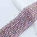 Strands of 4mm faceted purple crystal glass beads with AB coating for DIY jewelry - 4mm (Approx 98pcs/Strand) / Water Pink Phantom Purple