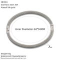 Bracciale rigido minimalista in acciaio inossidabile 304 argento con trama intrecciata - Stile Texture Intrecciata (SB306S)