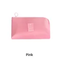 Pink portable travel electronics organizer bag in water-resistant nylon, 21x14x3cm - Pink