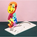 Parrot 3D wooden puzzle with numbered colorful blocks for kids counting and learning - Parrot