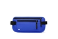 Blue RFID blocking travel money belt made of nylon with two zippered security pockets - Sapphire Blue
