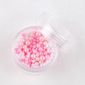 Perle finte rosa e bianche di varie dimensioni in una scatola di plastica trasparente - Rosa Chiaro e Bianco