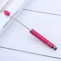Rose red touchscreen stylus pen with metallic barrel and black silicone tip for tablets - Rose Red