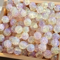 10mm purple and gold crackle glass beads with aurora finish for DIY jewelry making - 10mm / Yellow and Purple