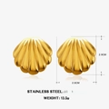 Minimalist golden shell-shaped earrings in stainless steel for beach style outfits - Shell Shape / Gold