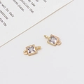 Connettori quadrati in zircone micro-pave dorati per la creazione di gioielli fai da te - 07# Quadrato Doppio Occhiello (5*10mm)