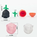 Stampo per ghiaccio a rosa in silicone nero con coperchio verde e ghiaccio a rosa - Nero