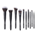 10-teiliges schwarzes Make-up-Pinsel-Set mit hohlen Griffen und weichen synthetischen Borsten - 10 Stück Schwarz