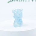 Miniatura di cane Schnauzer in resina di cristallo azzurro con finitura traslucida - 04 Acquamarina