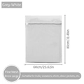 Extra large 80x60cm white fine mesh laundry bag for washing coats and sweaters - Grey White Fine Mesh 60*80cm
