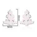Silver vintage stainless steel Christmas tree stud earrings for women measuring 10mm by 9mm - Christmas Tree-161 / Steel