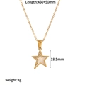 Collana a stella in acciaio inossidabile dorato con zirconi e madreperla bianca - Stile Stella e Luna Intarsiato in Madreperla (TN3494)