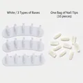 White nail practice stand set with three base styles and ten pieces of replacement nail tips - Practice Stand Set - White (3 Bases + 10 Nail Tips) / White