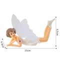 Lying flower fairy cake topper with glitter wings and size dimensions 15x6.5cm - Lying Plastic Fairy