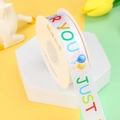 Roll of polyester ribbon with Just For You print and balloons for gift wrapping - Just For You / 2.5cm