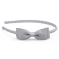 Serre-tête gris clair simple avec un nœud en ruban gros-grain pour femmes élégantes - Gris