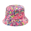 Close-up of a floral bucket hat featuring vibrant tropical prints and twill fabric texture - M (56-58cm) / Bright Tropical Floral Leaf Style(2#)