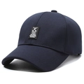 Donkerblauwe baseballpet met golf-logo en versterkte stiksels op de gebogen rand - Eén maat / Marineblauw