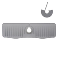 Dunkelgraue Silikon-Wasserhahnmatte mit Abflussrillen und passendem Adapter - 37.3x14.7x2cm (Klein) / Graue Matte + Wasserdichter Rand