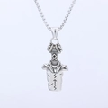 Collana con spada vichinga Odin in acciaio inossidabile argento con totem runico - Ciondolo Senza Catena (C0810)