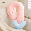 Cute pink cat-shaped neck pillow with cartoon eyes for pets, soft plush material design - 62*39cm / Large Pink