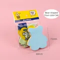 Foglietti adesivi colorati a forma di orso in quattro colori, misura 68x73mm 100 fogli - 68*73mm / Forma di Orso (4 colori in 1)