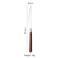Coltello da tavola in acciaio inox 304 con manico in noce lunghezza 23,6cm - Coltello da Tavola