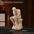 Moderne Denker-Skulptur in Sandstein-Optik, 25cm Höhe für minimalistische Dekoration - Sandstein