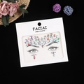 Detailed view of colorful acrylic face rhinestones in elegant floral display packaging - 165*155mm / AB Multicolor