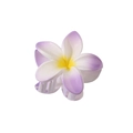 Detail of large purple gradient plumeria hair claw clip with a glossy acrylic finish - Purple-8cm