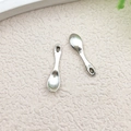 Polished silver alloy spoon pendants for DIY necklaces and bracelets making - Miniature Spoon