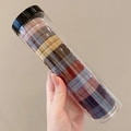 Elastic hair tie set in various earth tones packed in a portable transparent tube - 4# Deep Multicolor (20pcs Jar)