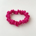 Silky rose red satin scrunchie hair tie with smooth texture for high ponytail - Rose Red