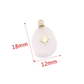 Translucent white quartz square pendant with gold star inlay and sizing measurements - Pink Aventurine Inlay - Sun