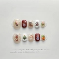Handmade Christmas press-on nails featuring Santa, reindeer, and snowman festive art - Extra Small (XS) / Christmas Theme Style (468) / 10 Pieces