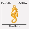Detailed size and weight specs for gold seahorse charm with precise measurements - Seahorse (S2042) / Gold