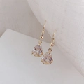 Pendientes de gota dorados con piedras de circonita transparentes y elegantes - 62# Gota de Agua Gancho de Oreja